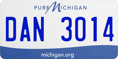 MI license plate DAN3014