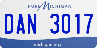 MI license plate DAN3017