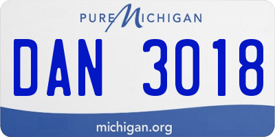 MI license plate DAN3018