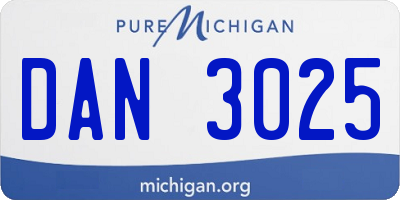 MI license plate DAN3025