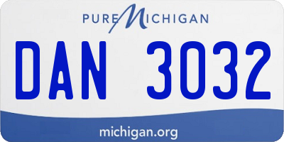 MI license plate DAN3032