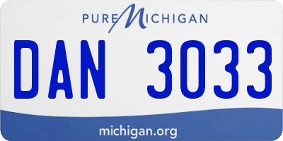MI license plate DAN3033