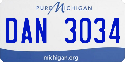MI license plate DAN3034