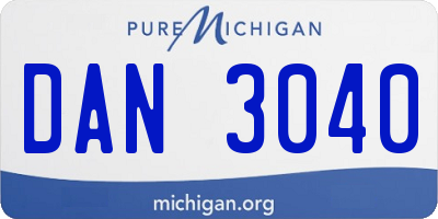 MI license plate DAN3040