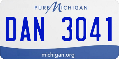 MI license plate DAN3041