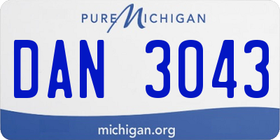 MI license plate DAN3043