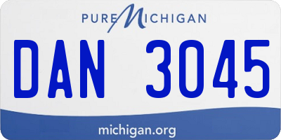 MI license plate DAN3045