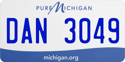 MI license plate DAN3049