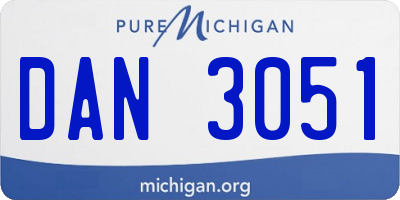 MI license plate DAN3051