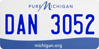MI license plate DAN3052