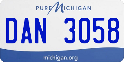 MI license plate DAN3058