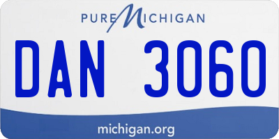 MI license plate DAN3060