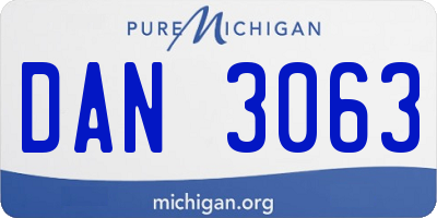 MI license plate DAN3063