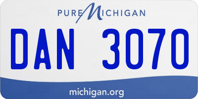 MI license plate DAN3070