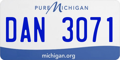 MI license plate DAN3071