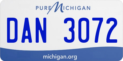 MI license plate DAN3072