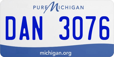 MI license plate DAN3076
