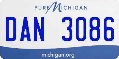 MI license plate DAN3086