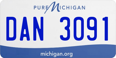 MI license plate DAN3091