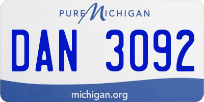 MI license plate DAN3092