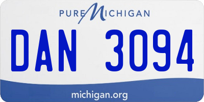 MI license plate DAN3094