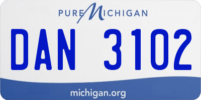 MI license plate DAN3102