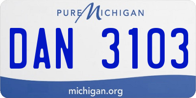 MI license plate DAN3103