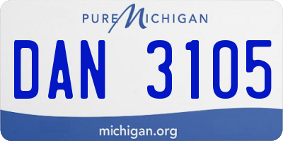 MI license plate DAN3105