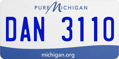 MI license plate DAN3110