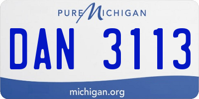 MI license plate DAN3113