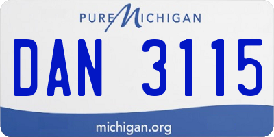 MI license plate DAN3115