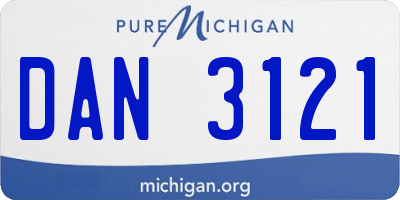 MI license plate DAN3121
