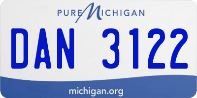 MI license plate DAN3122