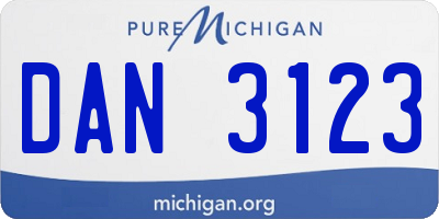 MI license plate DAN3123