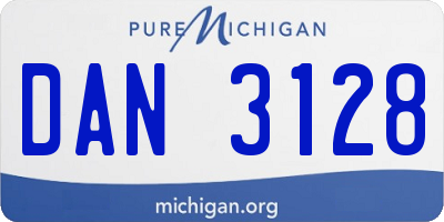 MI license plate DAN3128