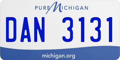 MI license plate DAN3131