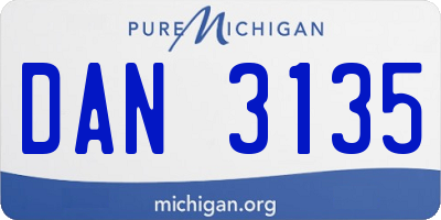 MI license plate DAN3135