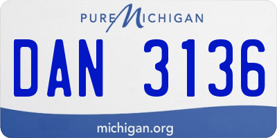 MI license plate DAN3136