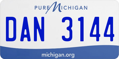 MI license plate DAN3144