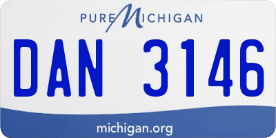 MI license plate DAN3146