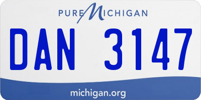 MI license plate DAN3147