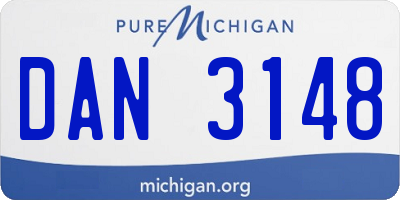 MI license plate DAN3148