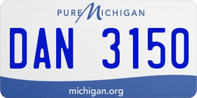 MI license plate DAN3150