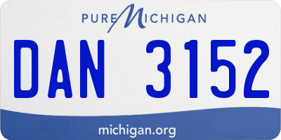 MI license plate DAN3152
