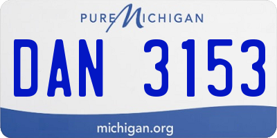MI license plate DAN3153