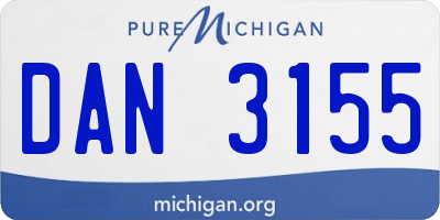 MI license plate DAN3155