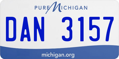 MI license plate DAN3157