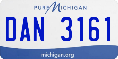 MI license plate DAN3161