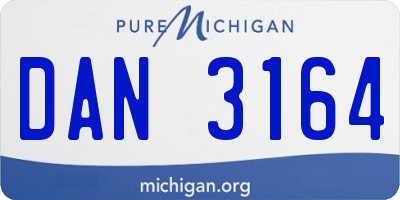 MI license plate DAN3164