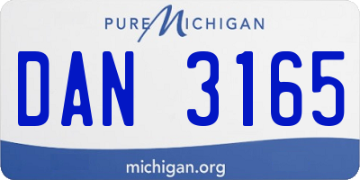 MI license plate DAN3165